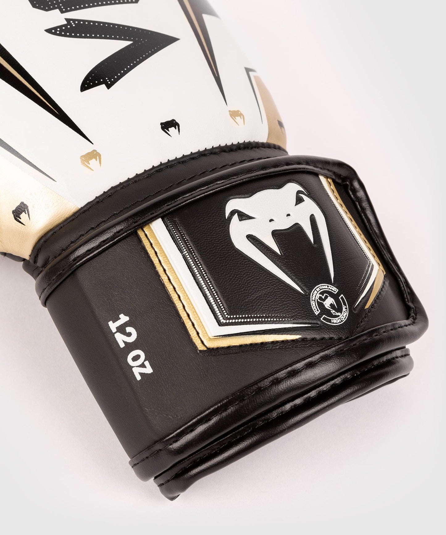 VENUM ELITE EVO BOXING GLOVES - WHITE/GOLD OR KHAKI/SILVER