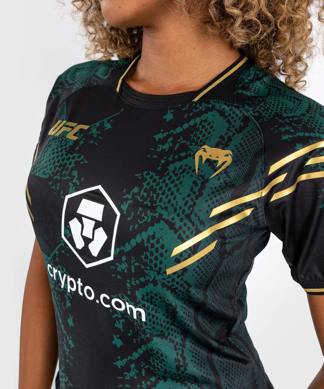UFC ADRENALINE BY VENUM AUTHENTIC FIGHT NIGHT WOMEN’S WALKOUT JERSEY GREEN/BLACK/GOLD - EMERALD EDITION