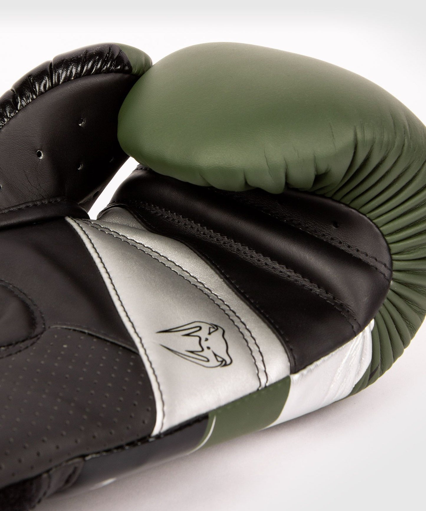 VENUM ELITE EVO BOXING GLOVES - WHITE/GOLD OR KHAKI/SILVER