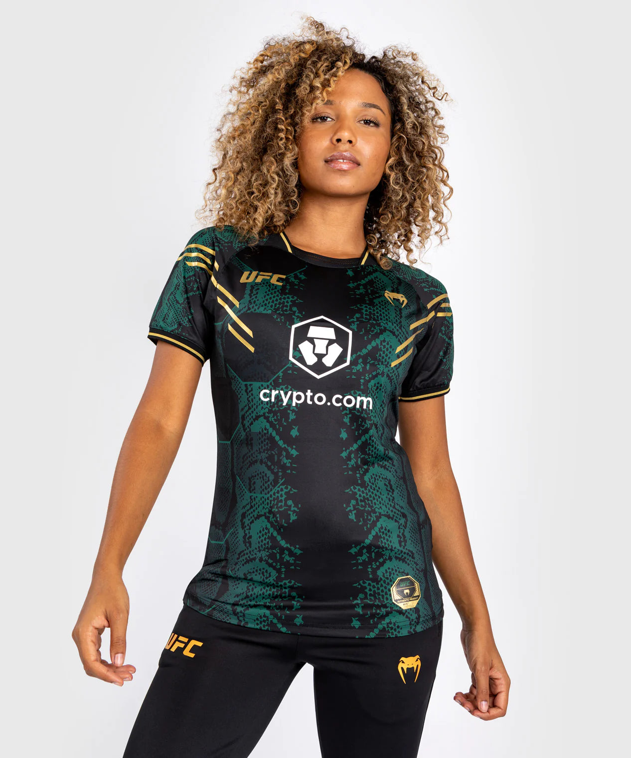 UFC ADRENALINE BY VENUM AUTHENTIC FIGHT NIGHT WOMEN’S WALKOUT JERSEY GREEN/BLACK/GOLD - EMERALD EDITION