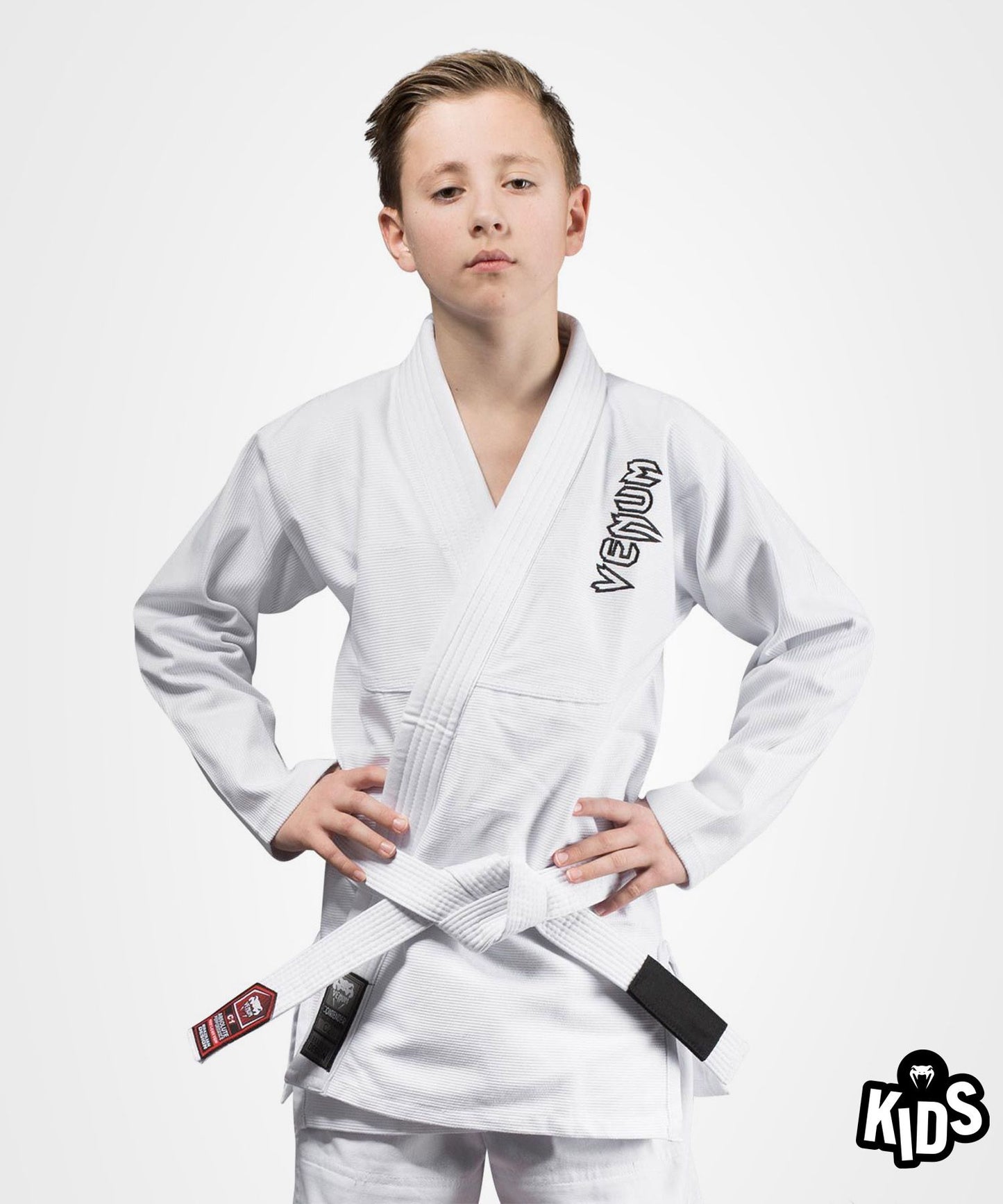 VENUM CONTENDER KIDS BJJ GI (FREE WHITE BELT INCLUDED) - WHITE